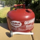 Vintage Eagle 2.5 Gallon Galvanized Steel Red Gas Can SP-2 1/2 EXCELLENT!