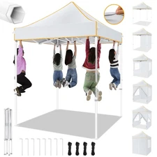 6.5x6.5ft Pop up Canopy Heavy Duty Waterproof UV 50+ Party Tent with 4 Sidewalls