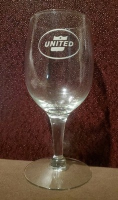 Vintage 1960s UNITED AIRLINES First Class Wine Glass 5 oz