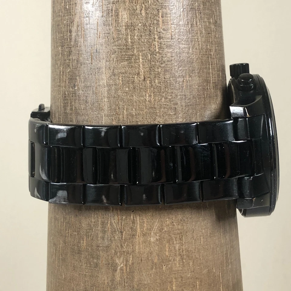 Guess Men U15061G1 Chronograph Black Stainless Steel Quartz 44mm Watch 7 3/4" - Image 3 of 4