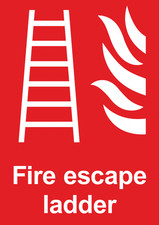 Fire Safety Fire Escape Ladder Fire Safety Warning Sticker 160mm x 125mm*