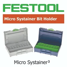 Festool Micro Systainer 3 SYS SYS3 Micro XXS 33 T-LOC 22 1/4in Bit Holder Insert
