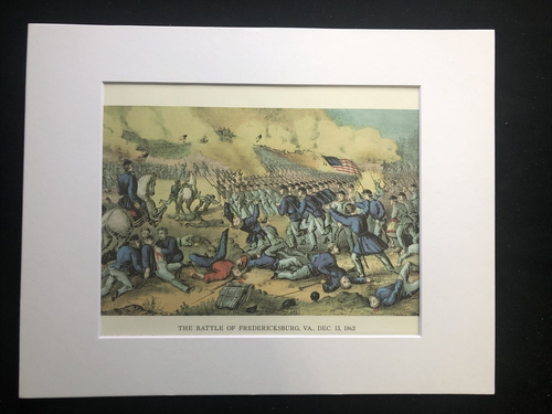 Currier & Ives "The Battle of Fredericksburg, VA Dec. 13, 1862"-Matted Art Print