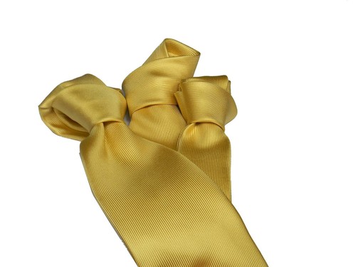 CRAVATTA uomo giallo oro seta made in Italy NUOVI ARRIVI cravatte classe gialle - Foto 5 di 8