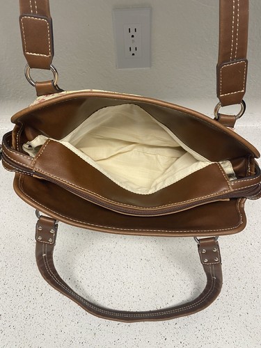 Chaps Large Canvas Floral Handbag-Very Good Used Condition! Clean! - Picture 4 of 6