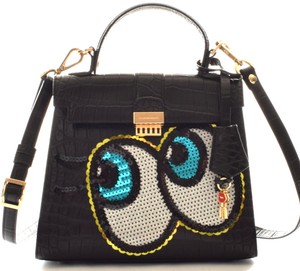 Playnomore Shy Girl Black Croc Small Tote Crossbody Bag Ebay