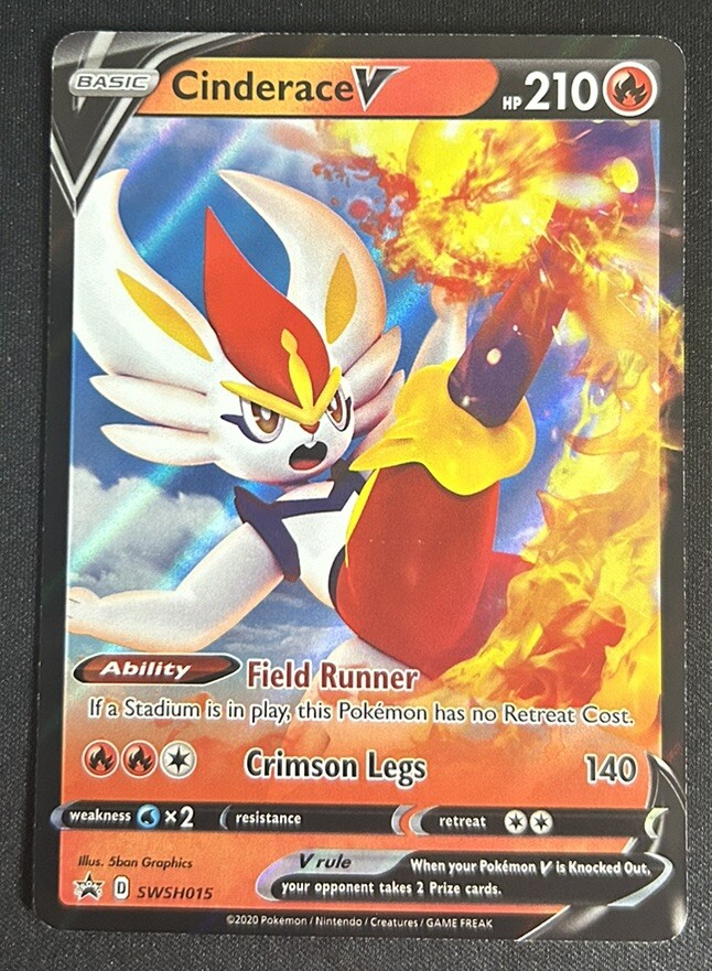 Cinderace V SWSH015 - Black Star Promo - Ultra Rare Pokemon TCG Card NM