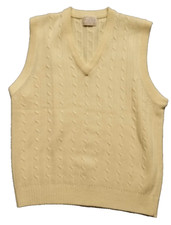 MEN'S vintage SEARS King's ROAD Acrylic XL Yellow SWEATER vest