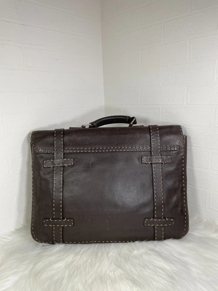 Maletín Fendi Vintage Cuero Marrón Auténtico Foto 2 de 4