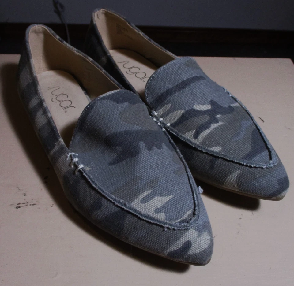 Zapatos sin cordones SUGAR verde camuflaje de lona talla 6,5 M EE. UU. NUEVOS SIN ETIQUETAS Foto 2 de 4