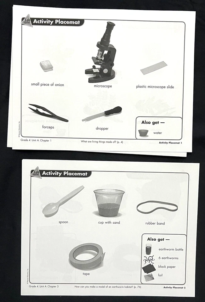4th Grade - SCIENCE ACTIVITY PLACEMATS (ENGLISH & SPANISH) (2008, Foresman) - Image 3 of 4