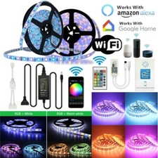 5M 10M LED Streifen Licht 5050 RGB RGBW Band lampe Wasserdicht Alexa Smart WIFI