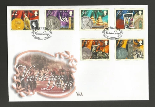 ISLE OF MAN 2001 VICTORIAN DAYS SET on UNADDRESSED FIRST DAY COVER