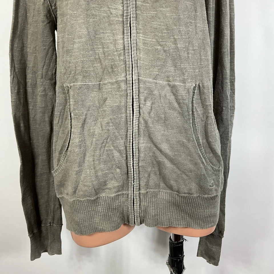 William Rast Sudadera con Capucha Cremallera Completa Para Hombres M Gris Burnout Cremallera Chaqueta Algodón Ligero Foto 4 de 4