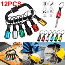 12PCS 1/4" Hex Shank Quick Release Keychain Screwdriver Drill Bit Holder Bit Set