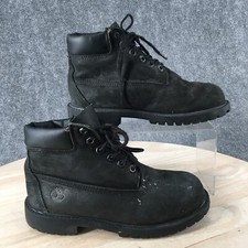 Timberland Boot Youth 3 M Premium Ankle Booties Lace Up 12707 Black Leather