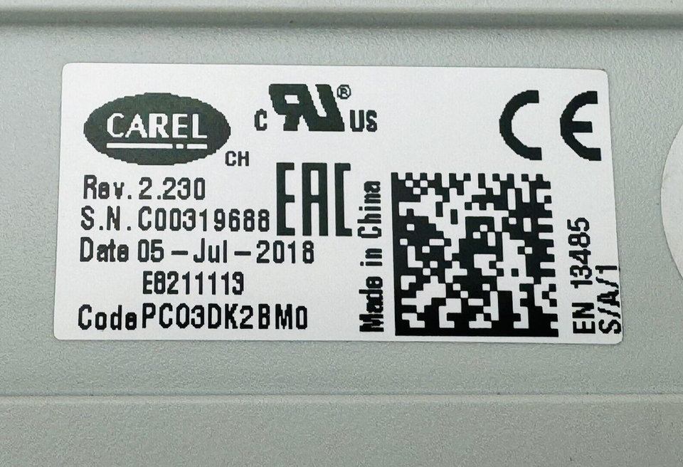 2018 DAIKIN CAREL MICROTECH II Unit Controller PLC PCO3DK2BM0 Rev 2.230 ...
