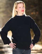 Black blue cashmere sweater fuzzy soft pullover hand knit jumper SUPERTANYA