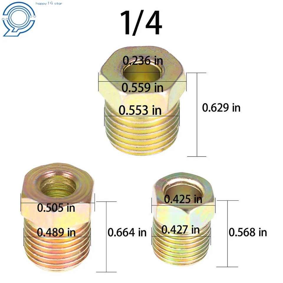 25 Ft. of 3/16 and 1/4 Zinc-Coated Brake Line Tubing Kit w/32 Fittings - Image 3 of 4