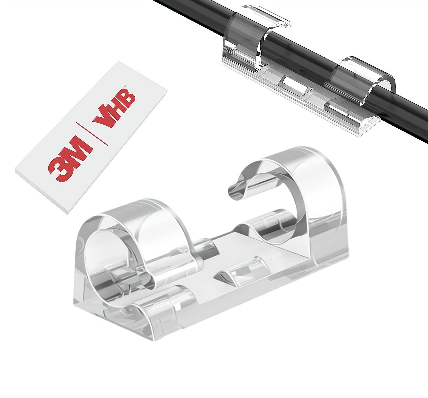 80pcs Adhesive Cable Clips 90 Strips Finisher Wire Clamp Cord Clips Cable Manage