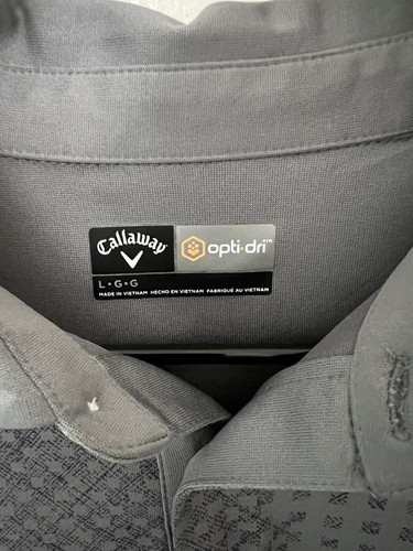 Callaway Shirt Golf Opti-Dri Polo Mens sz Large Gray Performance Short Sleeve - Picture 7 of 8