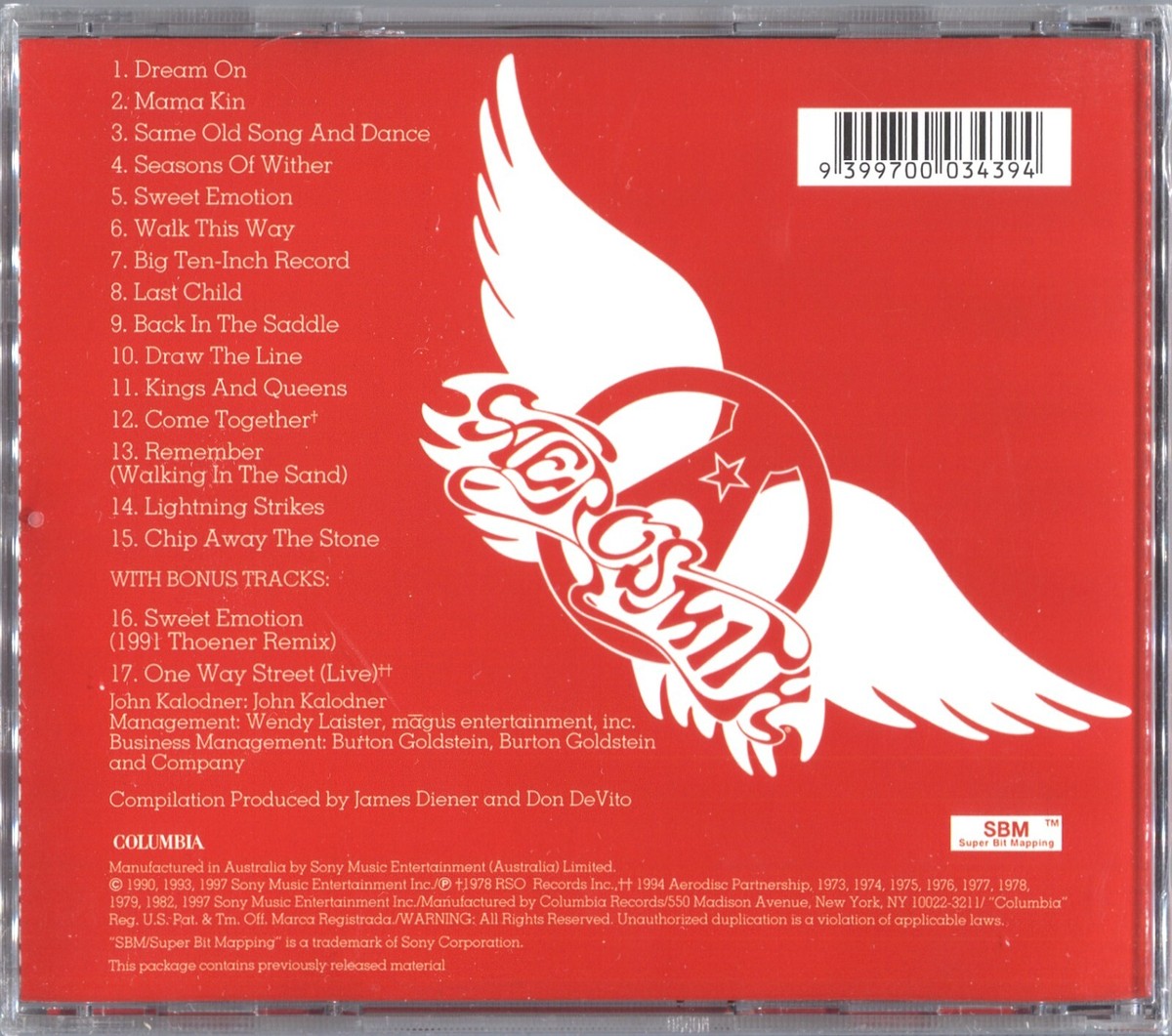 稀少！MD版 AEROSMITH GREATEST HITS 1973-1988 Aerosmith – Aerosmith's Greatest Hits 1973-1988 | CD Promo