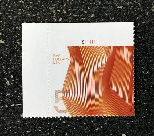 2012USA #4719 $5.00 Waves of Color - Orange - Plate Number Single mint - Picture 2 of 2