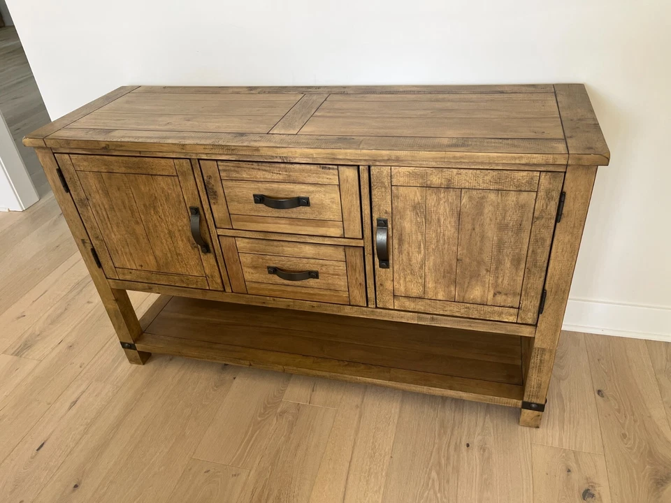 Beautiful 6 person Wooden Large Dining Table and Side Board / Buffet Table - Image 2 of 4