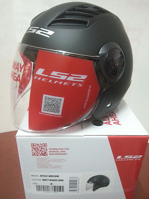 CASCO LS2 JET AIRFLOW SOLID VISIERA LUNGA OF562 NERO OPACO SCOOTER TUTTE  TAGLIE | eBay