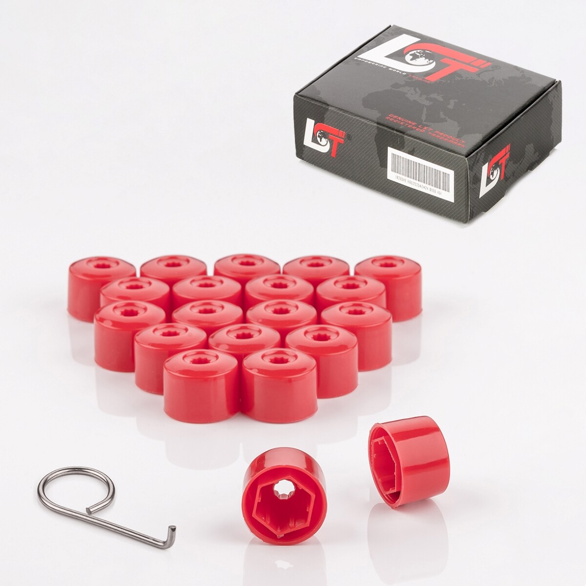 20x Rims Wheel Bolt Cover Cap Hexagon Caps 0 21/32in Red for Daihatsu