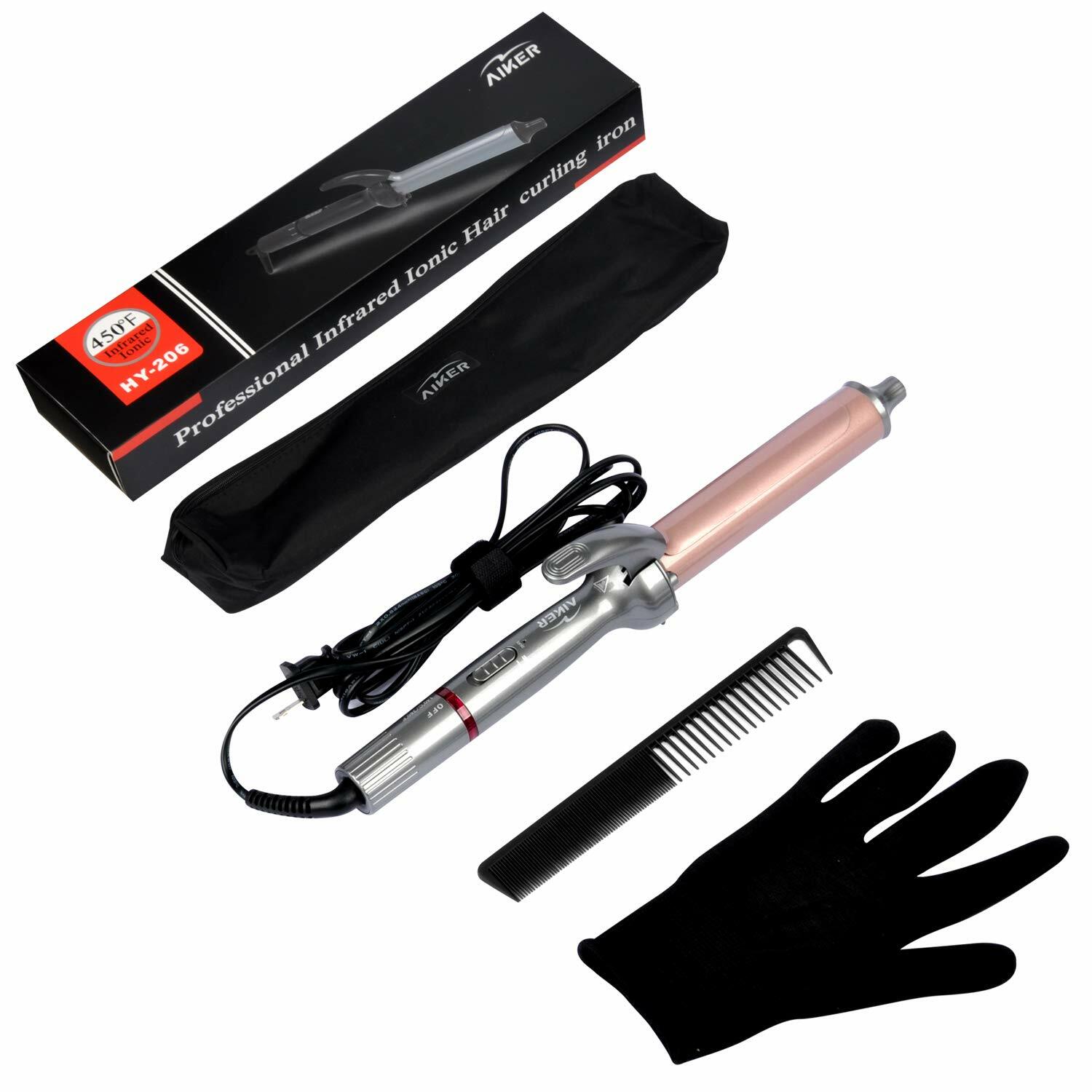 AIKER Professional Infrared Ionic Hair Curling Iron HY206 NEW! eBay