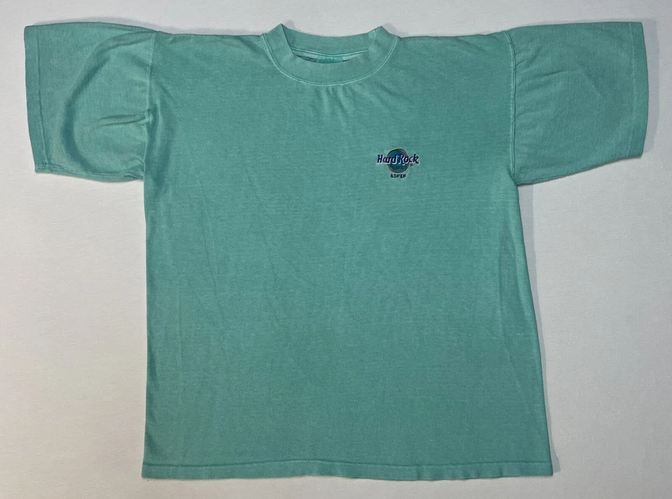 "Camiseta de Algodón Gruesa Hard Rock Café Aspen De Colección Hecha en EE. UU. Talla M Pecho 44"" Usada en Excelente Condición" Foto 2 de 4