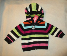 Gymboree Imaginary Friends Panda Zipper Pull Striped Sweater 6-12 Months NWT