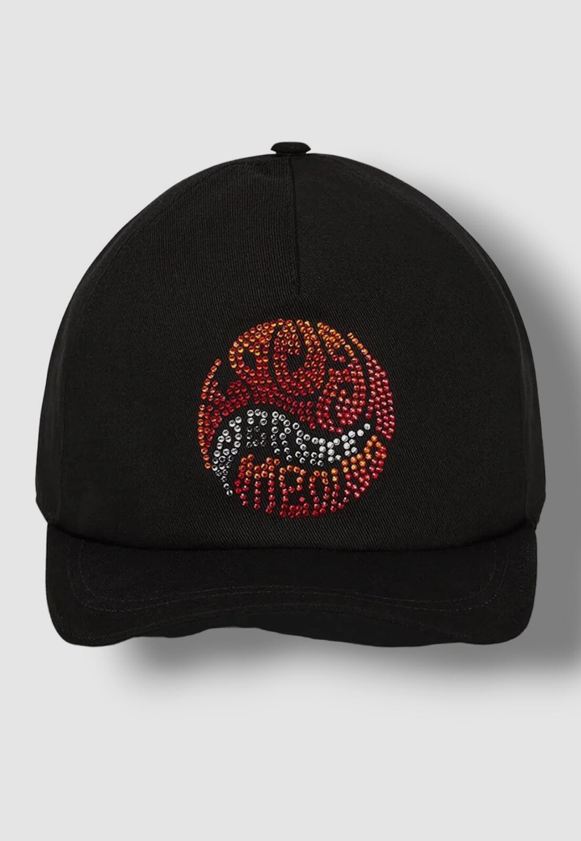 Authentic VERSACE Black Cotton Drill Medusa Studded Baseball Cap Hat Size 57 Embellished Cotton Baseball Cap Black | VERSACE US main image 4