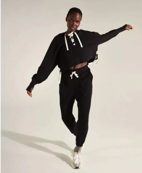 sweaty-betty x halle berry nakano oversized waffle knit hoodie