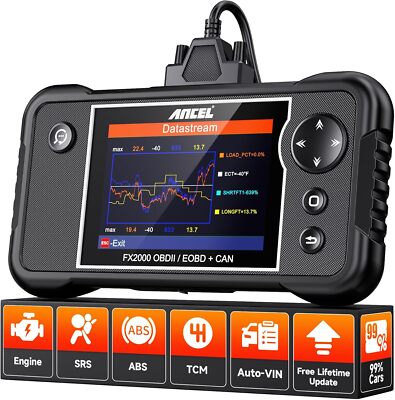 ANCEL FX2000-US OBD2 Scanner Diagnostic Tool ABS SRS Transmission Code Reader