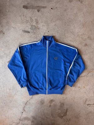 Fred Perry Jacket Mens Medium Red Track Full Zip Sweatshirt Logo Crest Logo