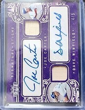 2025 Leaf Lumber JOE CARTER/DAVE WINFIELD Dual GU Bat/Auto Card #4/5!