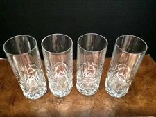 Rock Cut Tiffany And Co Crystal Highball Glasses Blown Glass Germany - set of 4