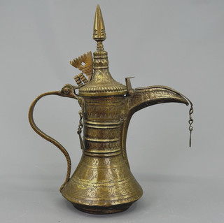 Islamic Arabic Middle East Brass & Copper Engraved Coffee Pot | DALLAH