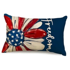 4th of July Patriotic Pillow Covers 12X20 20" x 12" Pack of 1 Blue