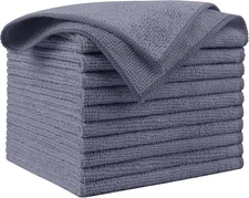 AIDEA Microfiber Cleaning Cloths Grey 10PK, Micro Fiber Cloth for Cleaning Cars,