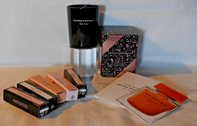 narciso rodriguez, EDP/EDT insg. 3,6 ml, 3 Duftk. + passende Duftkerze 70g, NEU!