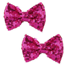 Love Fairy 3-Inch Glitter Bow Hairpin - Sparkling Sequin Bow Tie Hair Clip for G