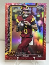 2025 Topps Chrome Jayden Daniels Red /5 Color Match Football Leather SSP NFL