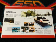 🏁 ‘73  SKI-DOO ELITE side-by-side Snowmobile Poster vintage sled (Guts.) ⚪️🟠🟡