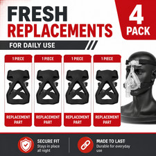 Universal CPAP Headgear Strap Replacement 4 Pack Soft Adjustable Mask Holder Kit