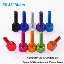 UNC Mesh Knurled Thumb Screw 6-32 16 Aluminum Alloy Hand Tighten Bolts Home DIY