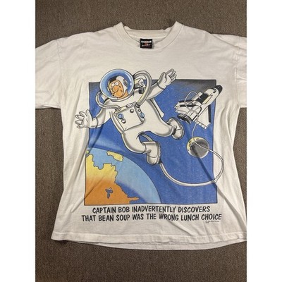 Vintage 1995 Captain Bob Bean Soup Space Astronaut Graphic Tee Signal Sport