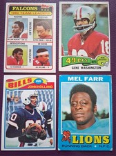 1971-81 NFL American Football Lot of 4 Sport Cards, Different Players 